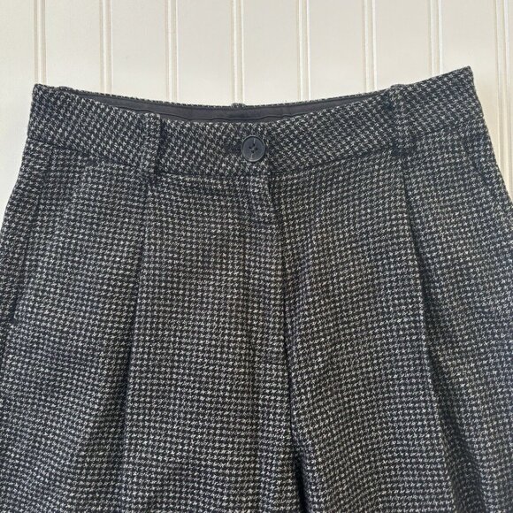 Allsaints Mara Puppytooth Straight Trouser Pants (Sz 2) Pleated Italian Cloth - Picture 4 of 11